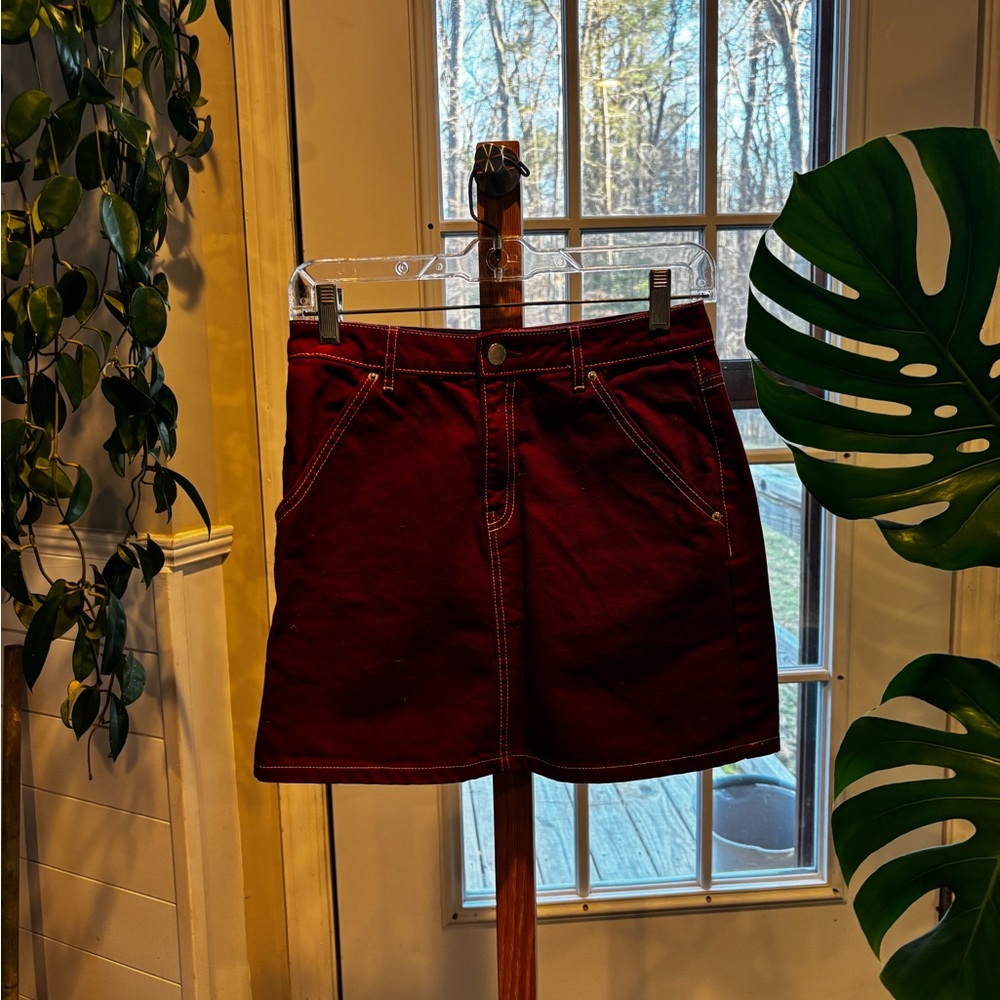 H&M Divided Red Denim Skirt